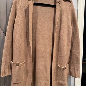 Talbots Tan Cardigan Sweater Soft Knit